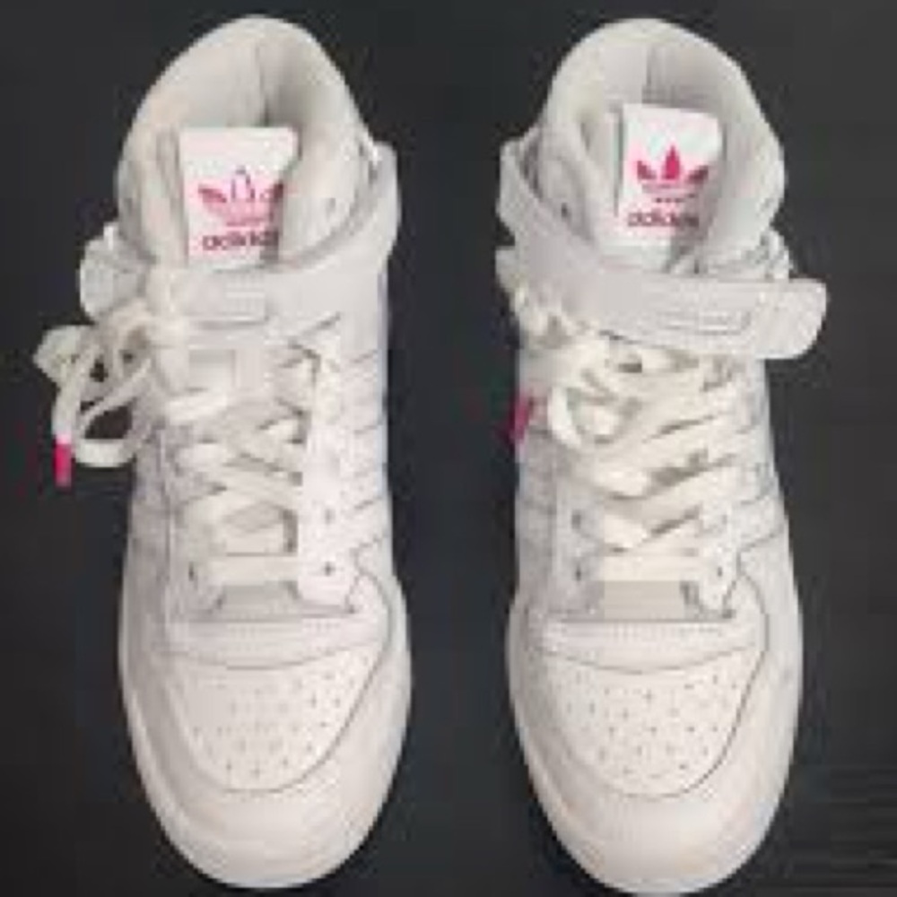 Adidas White and Pink forum Sneakers